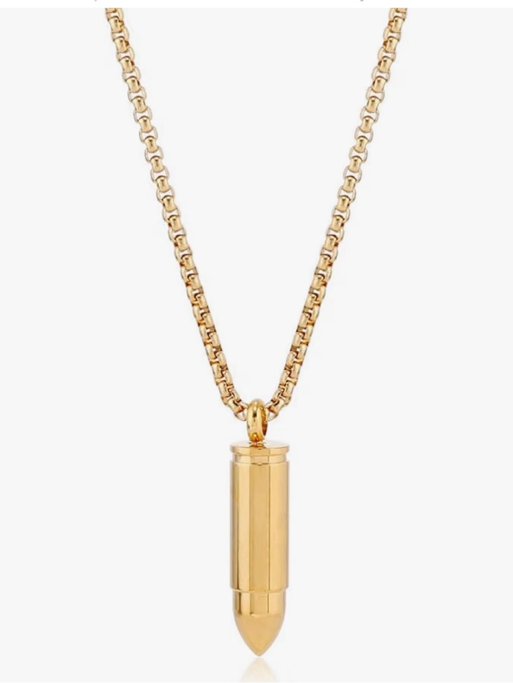 Gold Bullet Pendant Necklace - Women Jewelry